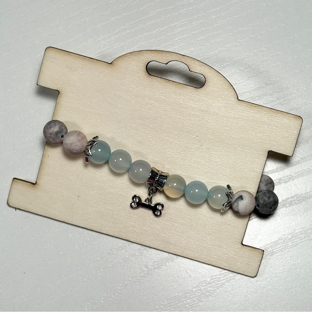Handmade natural gemstone and seed beads bracelet